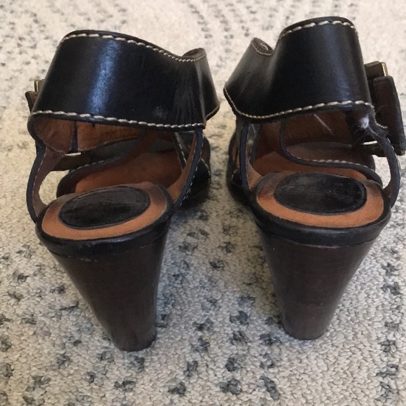 Frye Black Heeled Sandals with Buckle - Picture 3 of 9